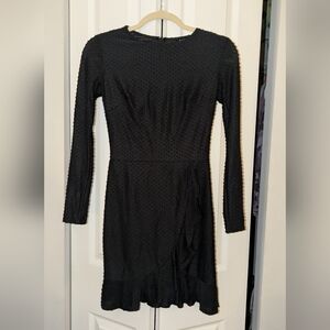 B Darlin Textured Black Long Sleeve Dress